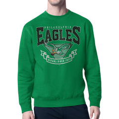Philadelphia Eagles Starter Team Retro Logo Fleece Tri-Blend Pullover Hoodie | NFL Hot