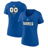 Buffalo Sabres Women's Personalized Name & Number Midfielder V-Neck T-Shirt - NHL T-shirts