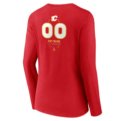 Calgary Flames Women's Personalized Name & Number Midfielder Long Sleeve V-Neck T-Shirt - NHL T-shirts