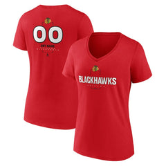 Chicago Blackhawks Women's Personalized Name & Number Midfielder V-Neck T-Shirt - NHL T-shirts