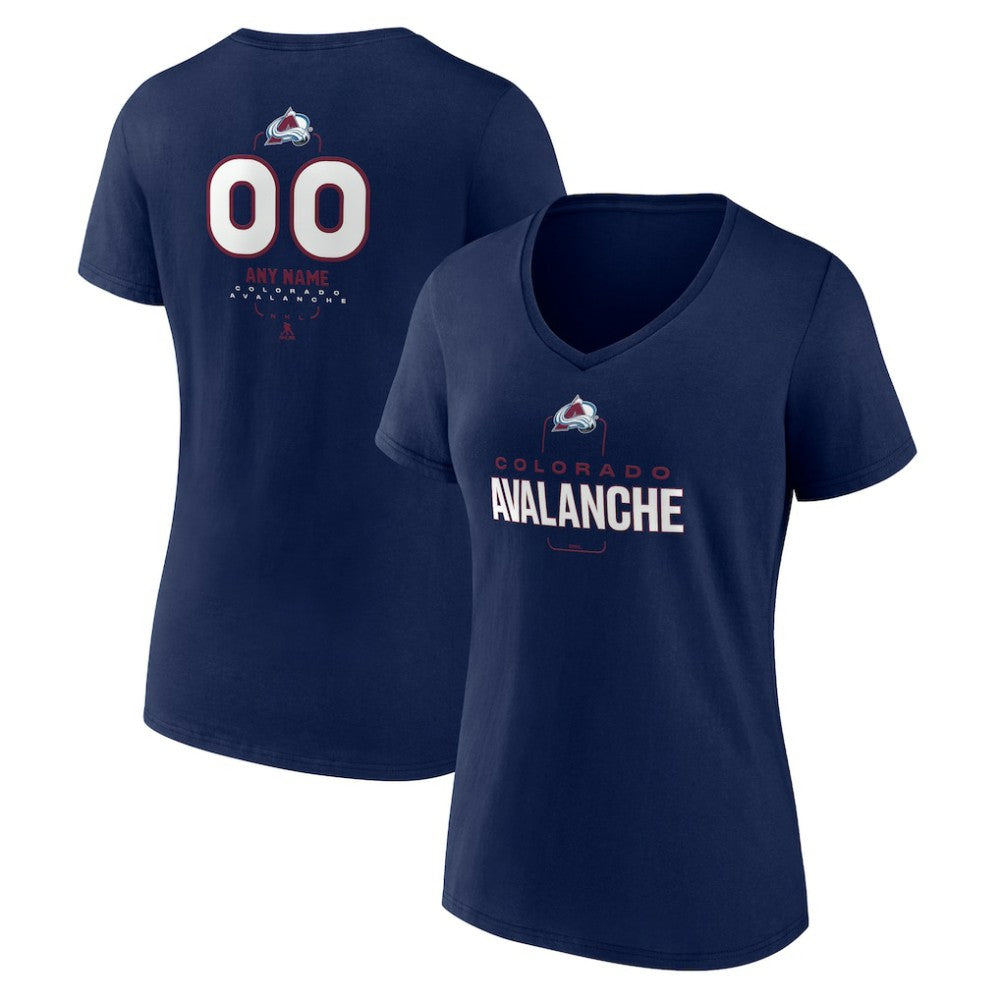 Colorado Avalanche Women's Personalized Name & Number Midfielder V-Neck T-Shirt - NHL T-shirts