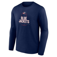 Columbus Blue Jackets Personalized Name & Number Midfielder Long Sleeve T-Shirt - NHL T-shirts
