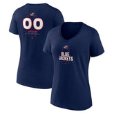 Columbus Blue Jackets Women's Personalized Name & Number Midfielder V-Neck T-Shirt - NHL T-shirts