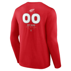 Detroit Red Wings Personalized Name & Number Midfielder Long Sleeve T-Shirt - NHL T-shirts