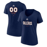 Edmonton Oilers Women's Personalized Name & Number Midfielder V-Neck T-Shirt - NHL T-shirts