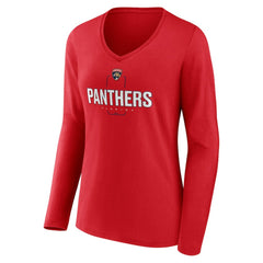 Florida Panthers Women's Personalized Name & Number Midfielder Long Sleeve V-Neck T-Shirt - NHL T-shirts
