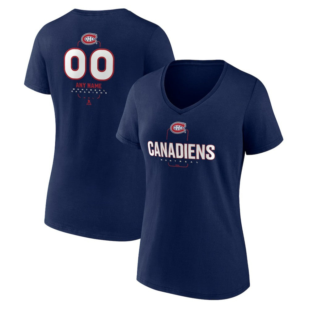 Montreal Canadiens Women's Personalized Name & Number Midfielder V-Neck T-Shirt - NHL T-shirts