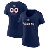 Montreal Canadiens Women's Personalized Name & Number Midfielder V-Neck T-Shirt - NHL T-shirts