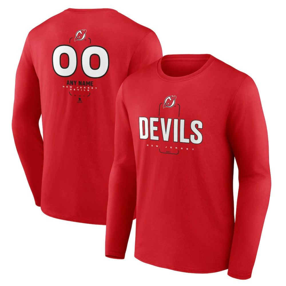 New Jersey Devils Personalized Name & Number Midfielder Long Sleeve T-Shirt - NHL T-shirts