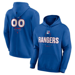 New York Rangers Personalized Name & Number Midfielder Pullover Hoodie - NHL Hoodies