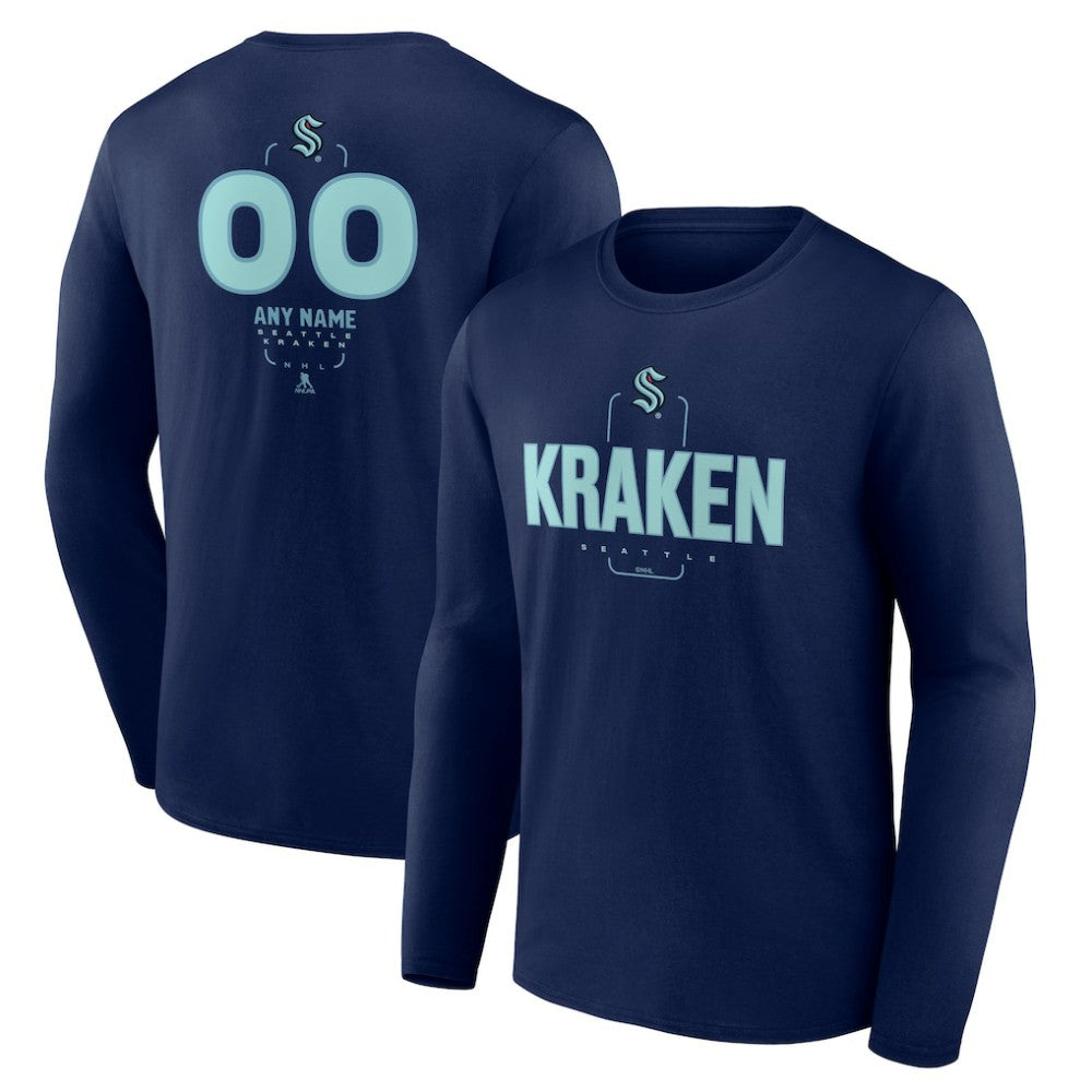 Seattle Kraken Personalized Name & Number Midfielder Long Sleeve T-Shirt - NHL T-shirts