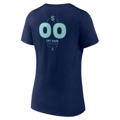 Seattle Kraken Women's Personalized Name & Number Midfielder V-Neck T-Shirt - NHL T-shirts