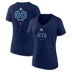 Winnipeg Jets Women's Personalized Name & Number Midfielder V-Neck T-Shirt - NHL T-shirts