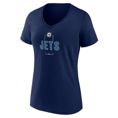 Winnipeg Jets Women's Personalized Name & Number Midfielder V-Neck T-Shirt - NHL T-shirts