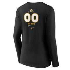 Boston Bruins Women's Personalized Name & Number Midfielder Long Sleeve V-Neck T-Shirt - NHL T-shirts