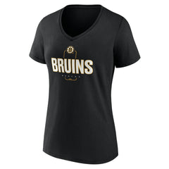 Boston Bruins Women's Personalized Name & Number Midfielder V-Neck T-Shirt - NHL T-shirts