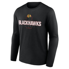 Chicago Blackhawks Personalized Name & Number Midfielder Long Sleeve T-Shirt - NHL T-shirts