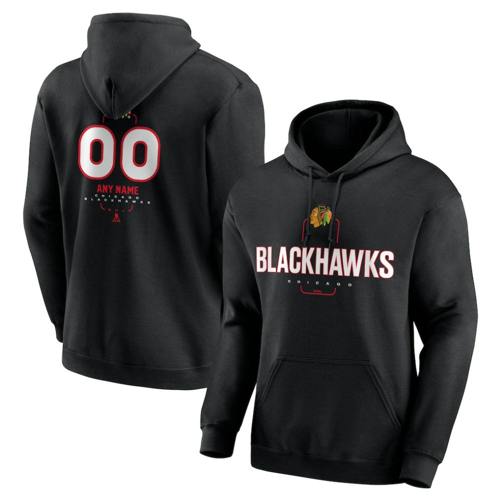 Chicago Blackhawks Personalized Name & Number Midfielder Pullover Hoodie - NHL Hoodies