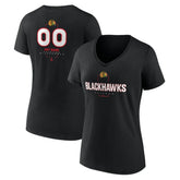 Chicago Blackhawks Women's Personalized Name & Number Midfielder V-Neck T-Shirt - NHL T-shirts