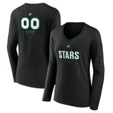 Dallas Stars Women's Personalized Name & Number Midfielder Long Sleeve V-Neck T-Shirt - NHL T-shirts