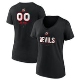 New Jersey Devils Women's Personalized Name & Number Midfielder V-Neck T-Shirt - NHL T-shirts