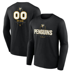 Pittsburgh Penguins Personalized Name & Number Midfielder Long Sleeve T-Shirt - NHL T-shirts
