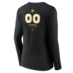 Pittsburgh Penguins Women's Personalized Name & Number Midfielder Long Sleeve V-Neck T-Shirt - NHL T-shirts