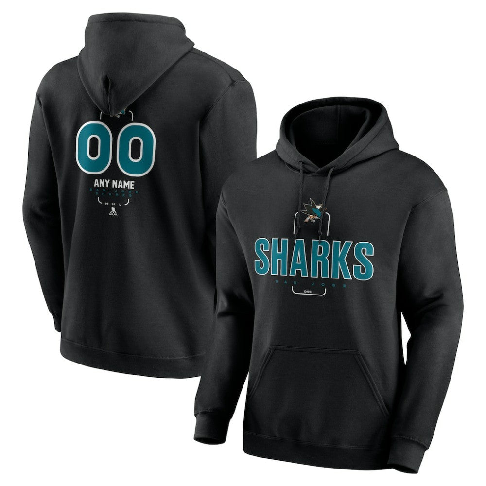 San Jose Sharks Personalized Name & Number Midfielder Pullover Hoodie - NHL Hoodies