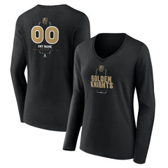 Vegas Golden Knights Women's Personalized Name & Number Midfielder Long Sleeve V-Neck T-Shirt - NHL T-shirts