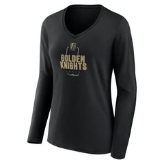 Vegas Golden Knights Women's Personalized Name & Number Midfielder Long Sleeve V-Neck T-Shirt - NHL T-shirts
