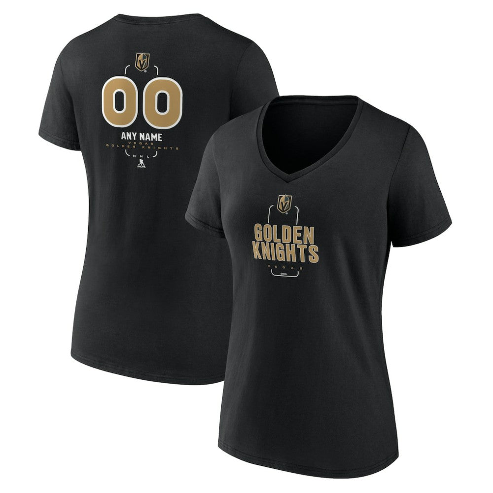 Vegas Golden Knights Women's Personalized Name & Number Midfielder V-Neck T-Shirt - NHL T-shirts