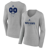 Toronto Maple Leafs Women's Personalized Name & Number Midfielder Long Sleeve V-Neck T-Shirt - NHL T-shirts