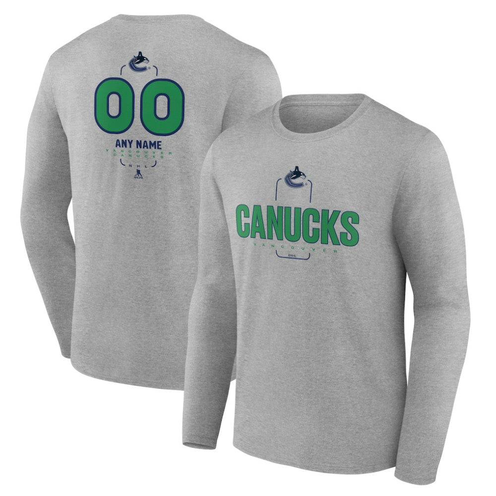 Vancouver Canucks Personalized Name & Number Midfielder Long Sleeve T-Shirt - NHL T-shirts