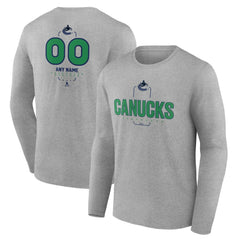 Vancouver Canucks Personalized Name & Number Midfielder Long Sleeve T-Shirt - NHL T-shirts