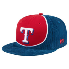 Texas Rangers New Era Retro Split Corduroy Snapback Hat - MLB Hats