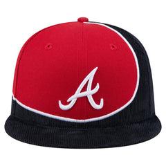 Atlanta Braves New Era Retro Split Corduroy Snapback Hat - MLB Hats