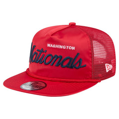 Washington Nationals New Era Retro Satin Script Golfer Adjustable Hat - MLB Hats