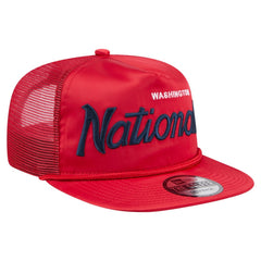 Washington Nationals New Era Retro Satin Script Golfer Adjustable Hat - MLB Hats