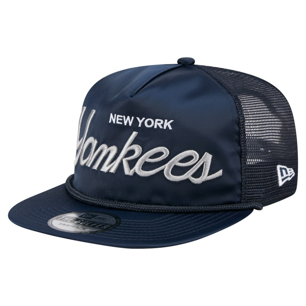 New York Yankees New Era Retro Satin Script Golfer Adjustable Hat - MLB Hats
