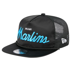 Miami Marlins New Era Retro Satin Script Golfer Adjustable Hat - MLB Hats