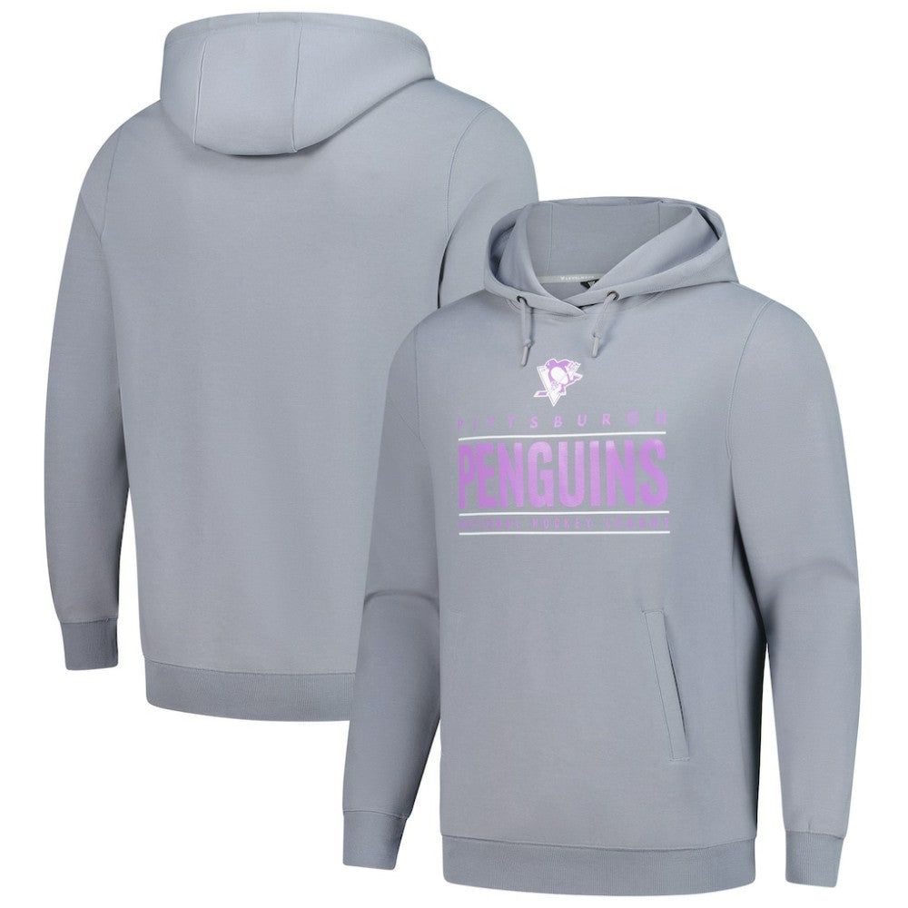 Pittsburgh Penguins Levelwear Hockey Fights Cancer Pulsar Off Season Tri-Blend Pullover Hoodie - NHL Hoodies