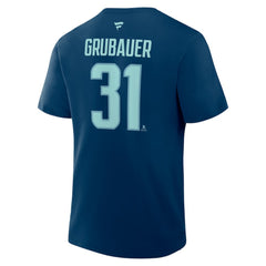 Philipp Grubauer Seattle Kraken Fanatics Authentic Stack Name & Number T-Shirt - NHL T-shirts