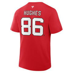 Jack Hughes New Jersey Devils Fanatics Authentic Stack Name & Number T-Shirt - NHL T-shirts