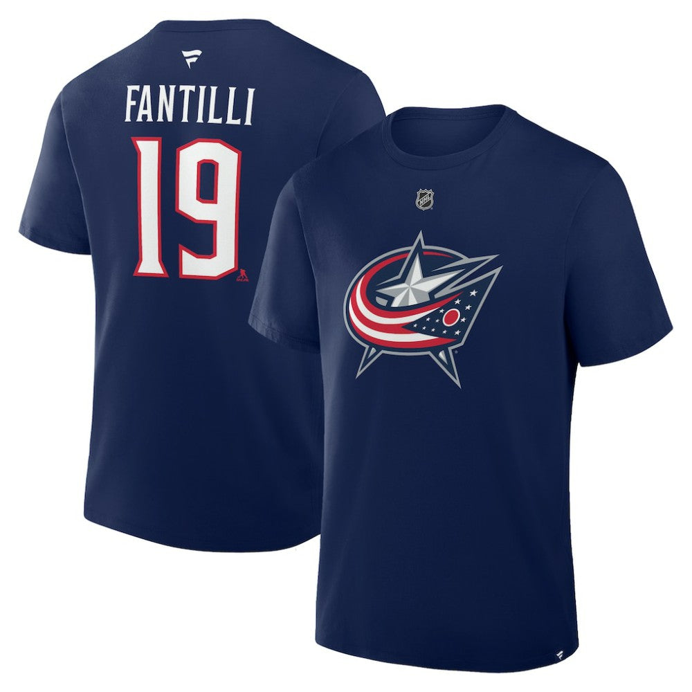 Adam Fantilli Columbus Blue Jackets Fanatics Authentic Stack Name & Number T-Shirt - NHL T-shirts