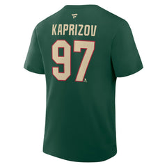 Kirill Kaprizov Minnesota Wild Fanatics Authentic Stack Name & Number T-Shirt - NHL T-shirts