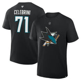 Macklin Celebrini San Jose Sharks Fanatics Authentic Stack Name & Number T-Shirt - NHL T-shirts