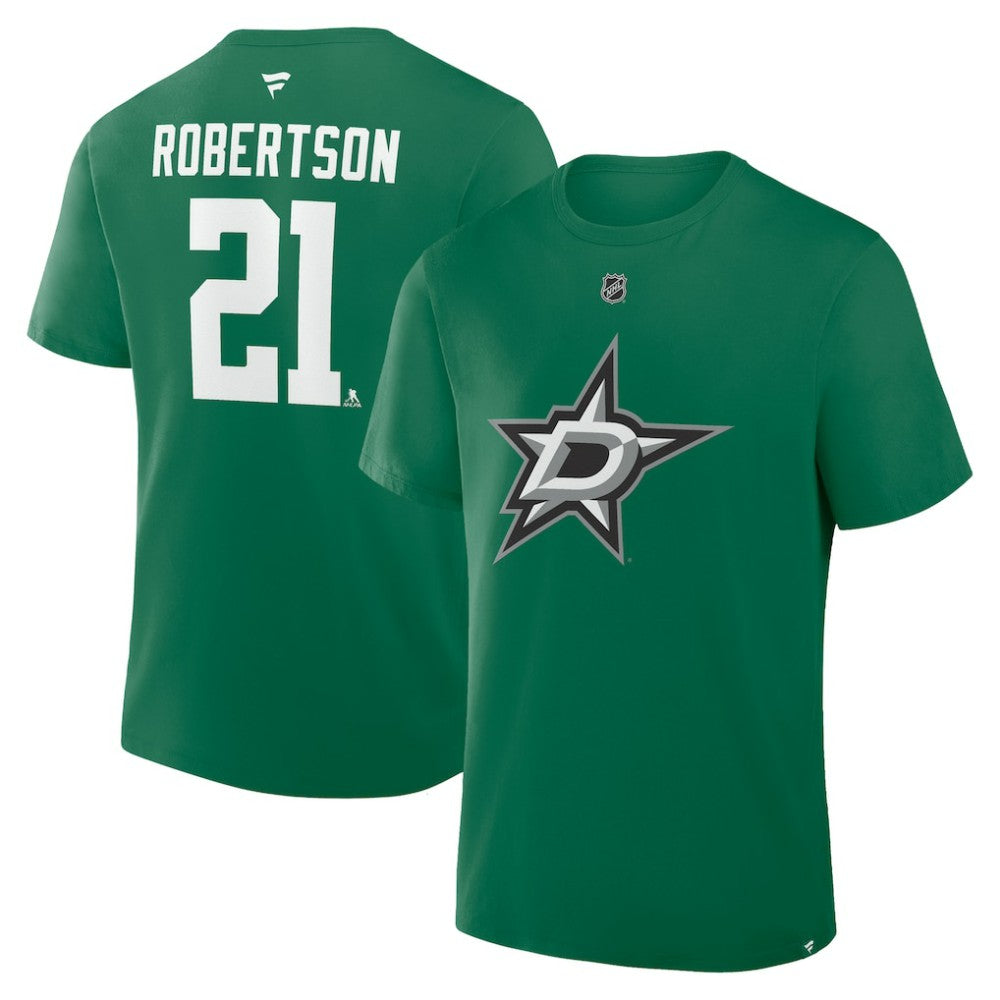 Jason Robertson Dallas Stars Fanatics Authentic Stack Name & Number T-Shirt - NHL T-shirts