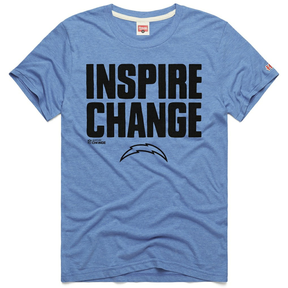 Los Angeles Chargers Homage Unisex 2024 Inspire Change Tri-Blend T-Shirt | NFL US