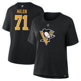 Evgeni Malkin Pittsburgh Penguins Fanatics Women's Authentic Stack Name & Number T-Shirt - NHL T-shirts