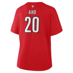 Sebastian Aho Carolina Hurricanes Fanatics Women's Authentic Stack Name & Number T-Shirt - NHL T-shirts